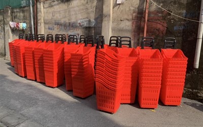 GIỎ KÉO SIÊU THỊ 60L - MẪU CẢI TIẾN MỚI CHẤT LƯỢNG - TIỆN LỢI - GIÁ TẠI KHO