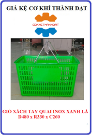 Giỏ xách tay siêu thị quai inox 