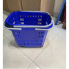 Giỏ kéo siêu thị tay ngả màu xanh