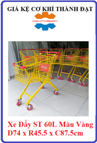 Xe đẩy siêu thị màu vàng