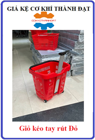 Giỏ kéo tay rút màu đỏ